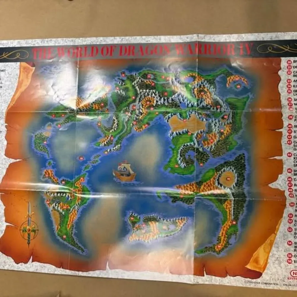 Dragon Warrior IV NES Complete in Box CIB Enix 1992 Game Manual Maps Charts